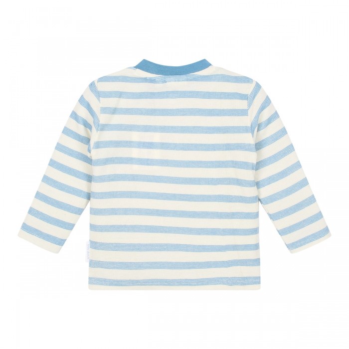 Bluza din bumbac organic - Steel Blue stripe - Little Dutch
