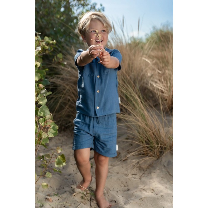 Pantaloni scurti din bumbac organic - Indigo - Little Dutch