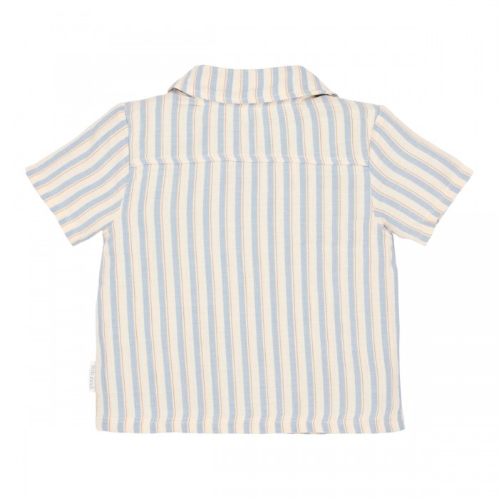 Camasa cu maneca scurta din bumbac organic - Multi Stripe - Little Dutch