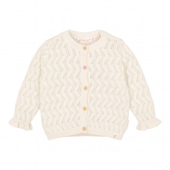 Cardigan tricotat din bumbac organic - Creme - Little Dutch