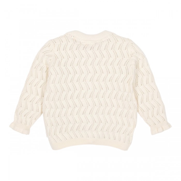 Cardigan tricotat din bumbac organic - Creme - Little Dutch