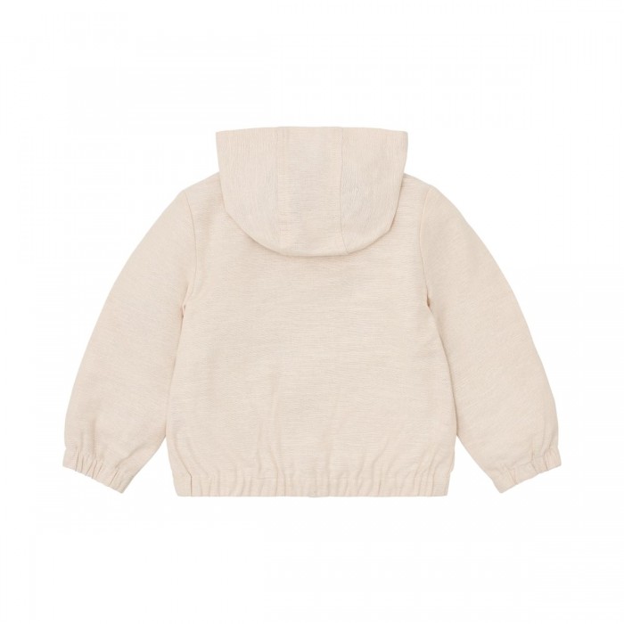 Jacheta cu gluga din bumbac organic - Sand - Little Dutch