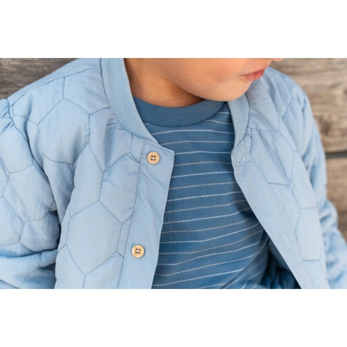 Jacheta din bumbac organic - Steel Blue - Little Dutch