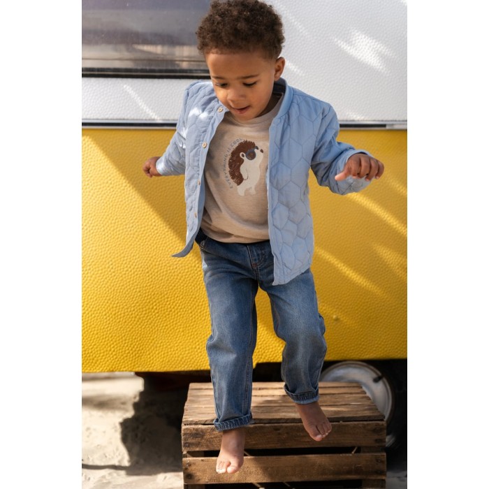 Jacheta din bumbac organic - Steel Blue - Little Dutch