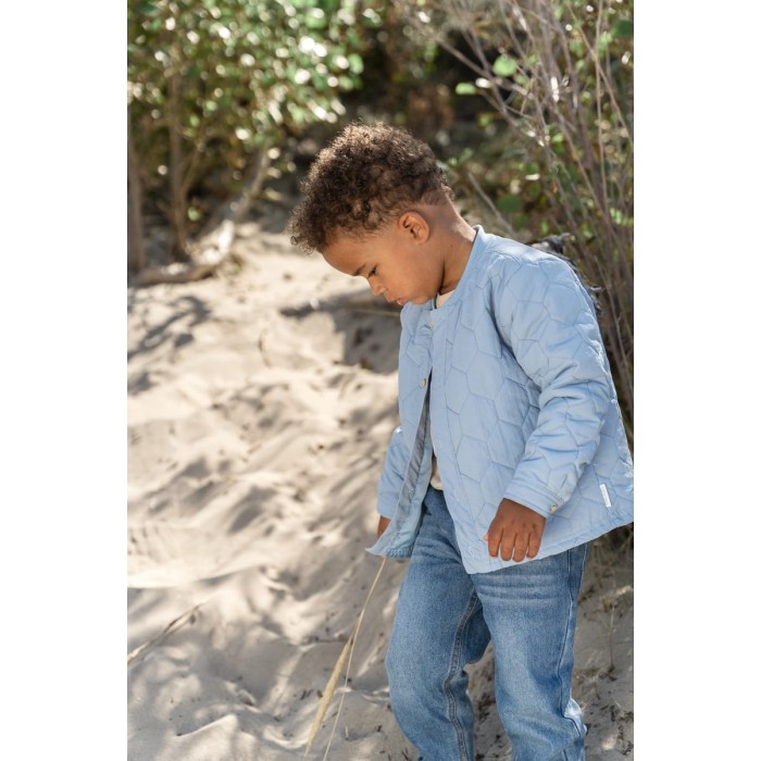 Jacheta din bumbac organic - Steel Blue - Little Dutch