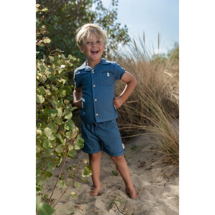 Pantaloni scurti din bumbac organic - Indigo - Little Dutch