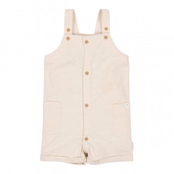 Salopeta din bumbac organic - Sand - Little Dutch