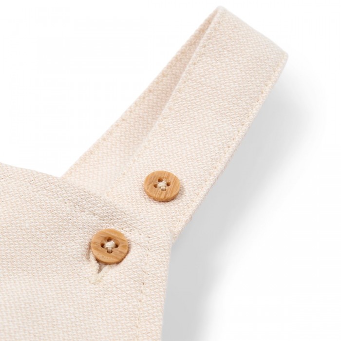 Salopeta din bumbac organic - Sand - Little Dutch