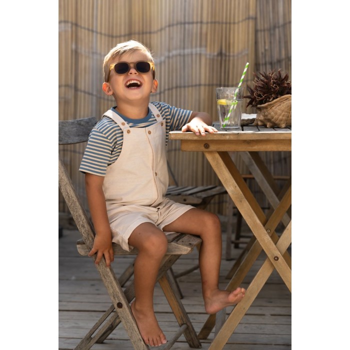 Salopeta din bumbac organic - Sand - Little Dutch