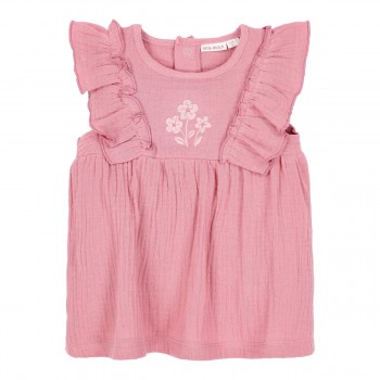 Rochita din bumbac organic cu pantalon scurt - Pink Blush - Little Dutch