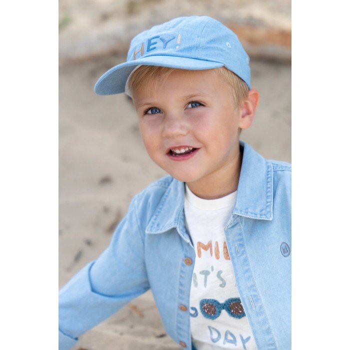 Sapca din bumbac organic - Denim - Little Dutch