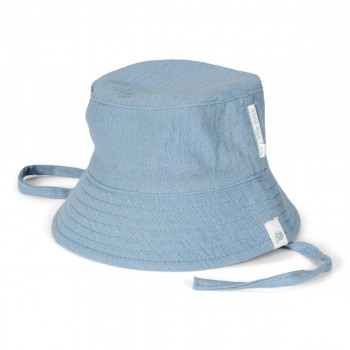 Palarie de soare din bumbac organic - Stone Blue - Little Dutch