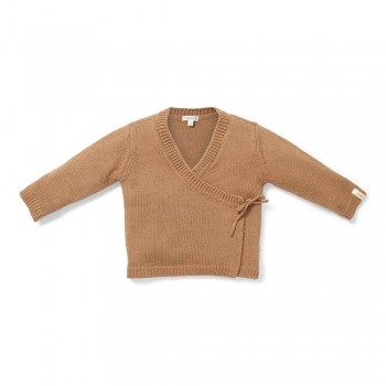 Cardigan tricotat petrecut din mix de lana pentru bebelusi - Brown -  Little Dutch Cardigan tricotat petrecut din mix de lana pentru bebelusi - Brown -  Little Dutch
