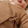 Cardigan tricotat petrecut din mix de lana pentru bebelusi - Brown -  Little Dutch