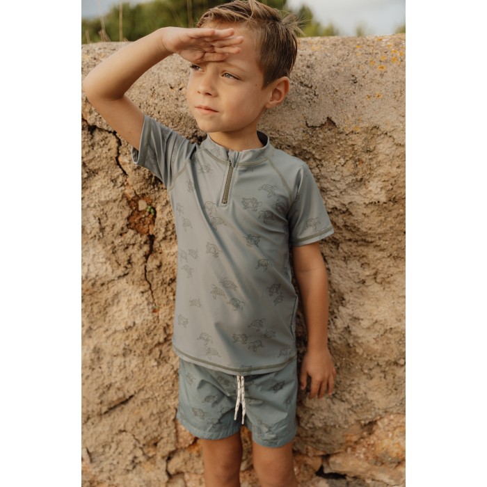Sort pentru baie cu protectie UV 50+ - Turtle Island Olive - Little Dutch