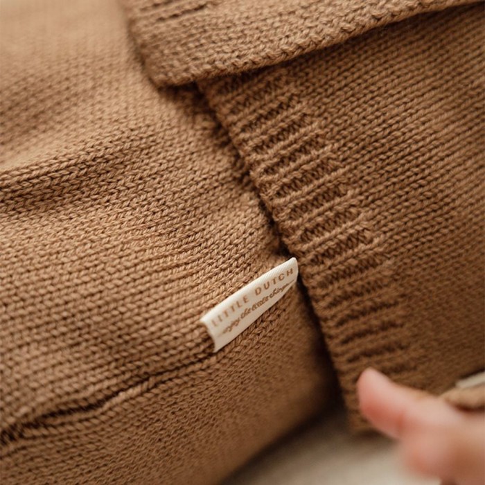 Pantaloni tricotati din mix de lana pentru bebelusi - Brown -  Little Dutch