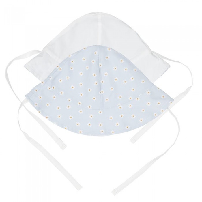 Palarie de soare reversibila cu protectie UV 50 + - Daisies Blue/White - Little Dutch