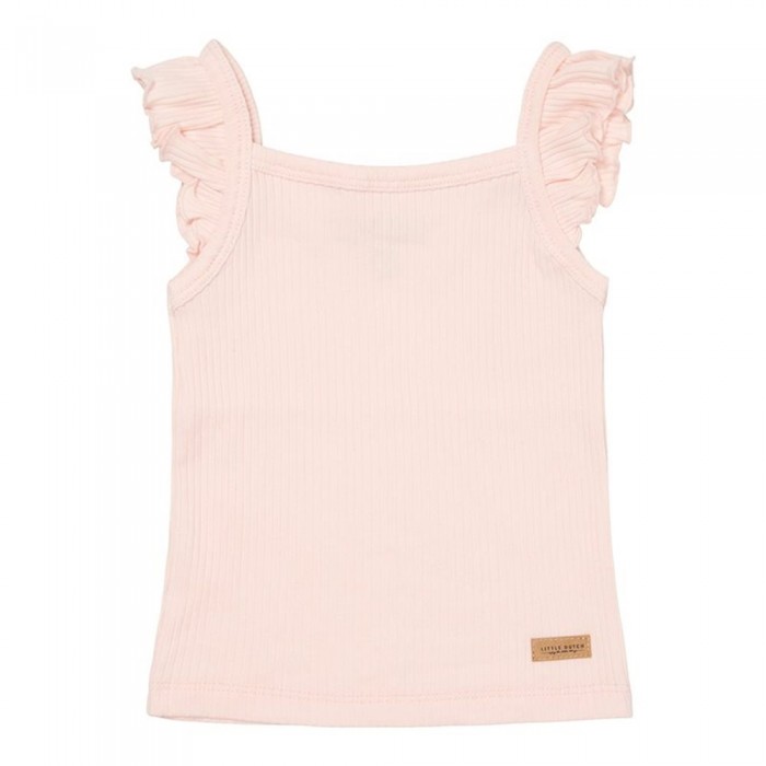Maiou cu volanase din bumbac organic - Pink - Little Dutch