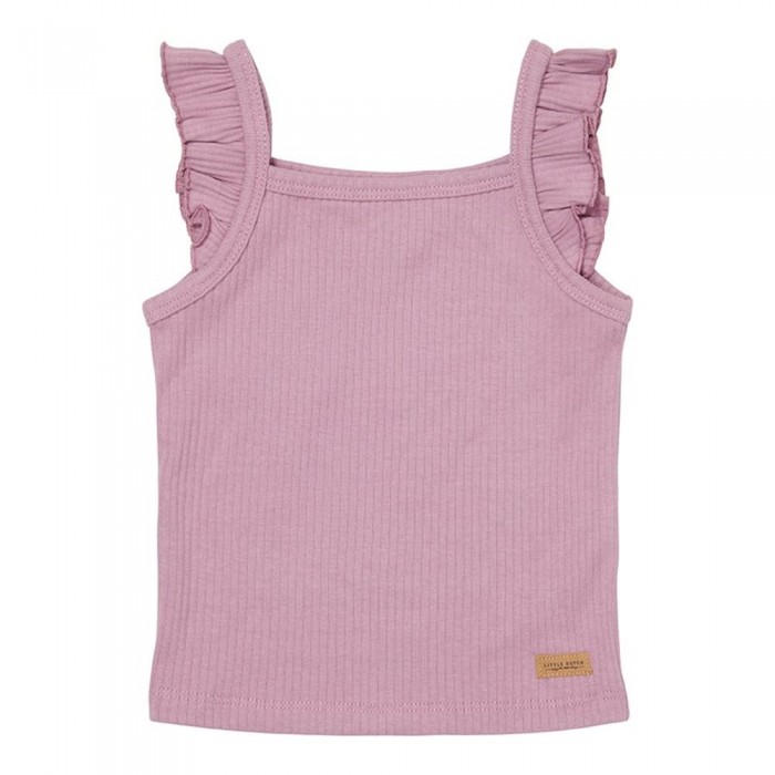 Maiou cu volanase din bumbac organic - Mauve - Little Dutch