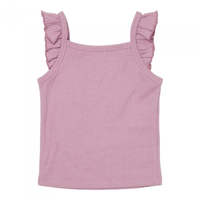 Maiou cu volanase din bumbac organic - Mauve - Little Dutch