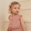 Maiou cu volanase din bumbac organic - Vintage Pink - Little Dutch