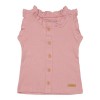 Maiou cu volanase din bumbac organic - Vintage Pink - Little Dutch