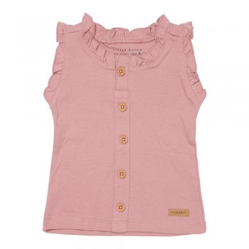 Maiou cu volanase din bumbac organic - Vintage Pink - Little Dutch Maiou cu volanase din bumbac organic - Vintage Pink - Little Dutch