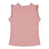 Maiou cu volanase din bumbac organic - Vintage Pink - Little Dutch