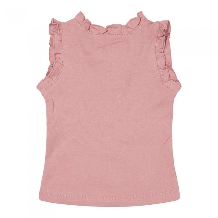 Maiou cu volanase din bumbac organic - Vintage Pink - Little Dutch