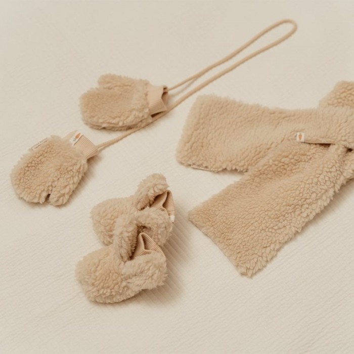 Fular din material teddy - Sand - Little Dutch