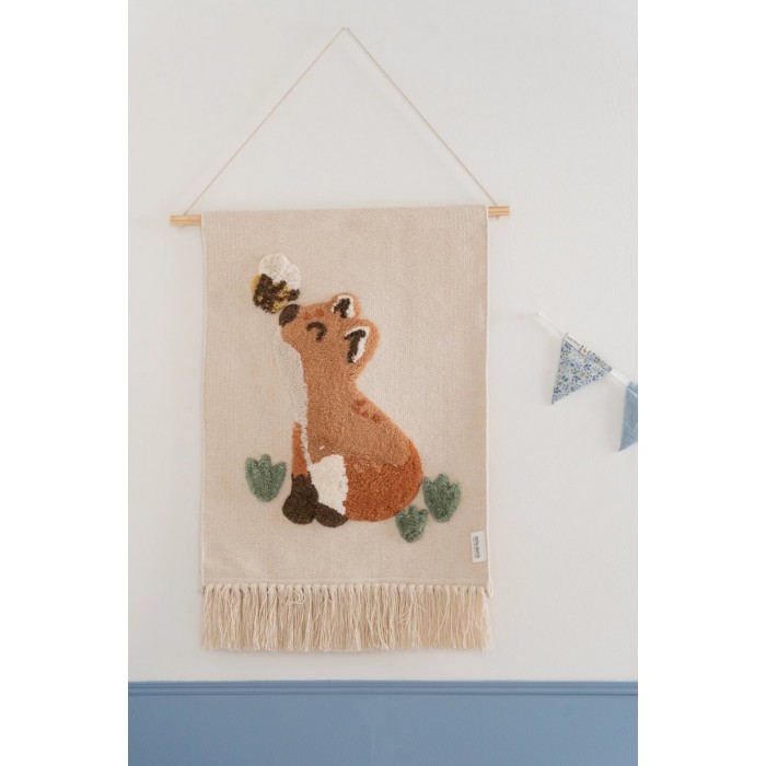 Poster tesut din bumbac organic pentru camera copilului - Fox - Forest Friends - Little Dutch