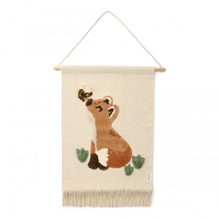 Poster tesut din bumbac organic pentru camera copilului - Fox - Forest Friends - Little Dutch