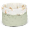 Cos de depozitare rotund matlasat pentru comoda de infasat - 20 x 15 - Green Leo Safari - Little Dutch