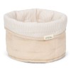 Cos de depozitare rotund matlasat pentru comoda de infasat - 20 x 15 - Pure Soft Beige Stripe - Little Dutch