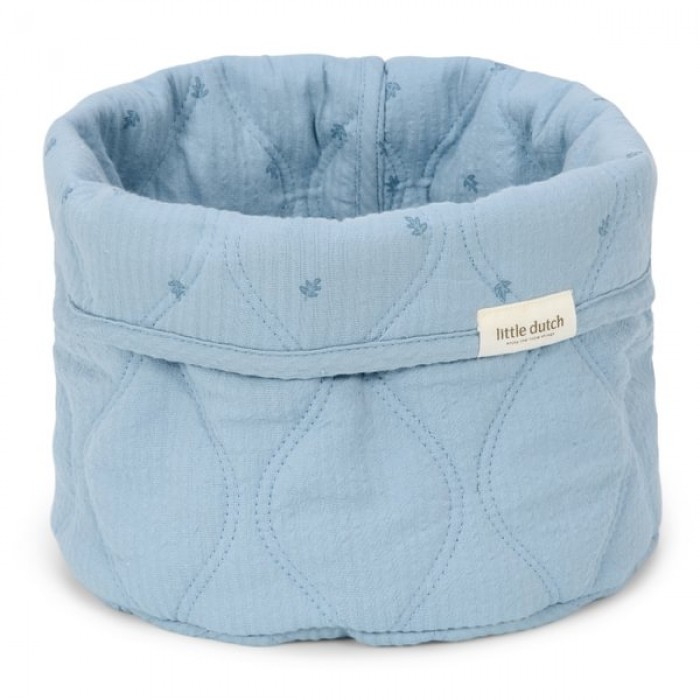 Cos de depozitare rotund matlasat pentru comoda de infasat - 20 x 15 - Pure Denime Blue - Little Dutch Cos de depozitare rotund matlasat pentru comoda de infasat - 20 x 15 - Pure Denime Blue - Little Dutch