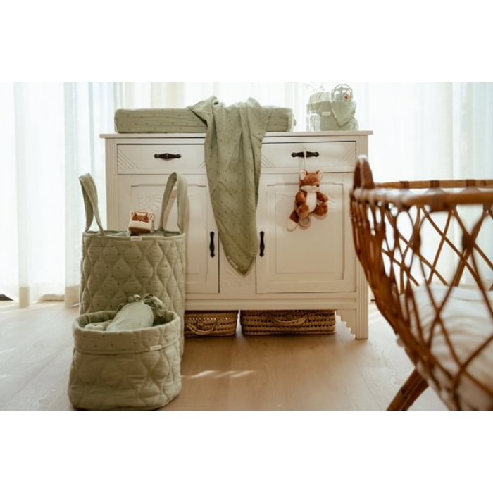 Cos de depozitare matlasat mediu din bumbac organic - 30 x 25 - Pure Sage - Little Dutch Cos de depozitare matlasat mediu din bumbac organic - 30 x 25 - Pure Sage - Little Dutch