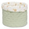 Cos de depozitare matlasat mediu din bumbac organic - 30 x 25 - Green Leo Safari - Little Dutch