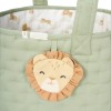 Cos de depozitare din bumbac organic pentru camera copilului - 35x45 cm -  Green Leo Safari - Little Dutch