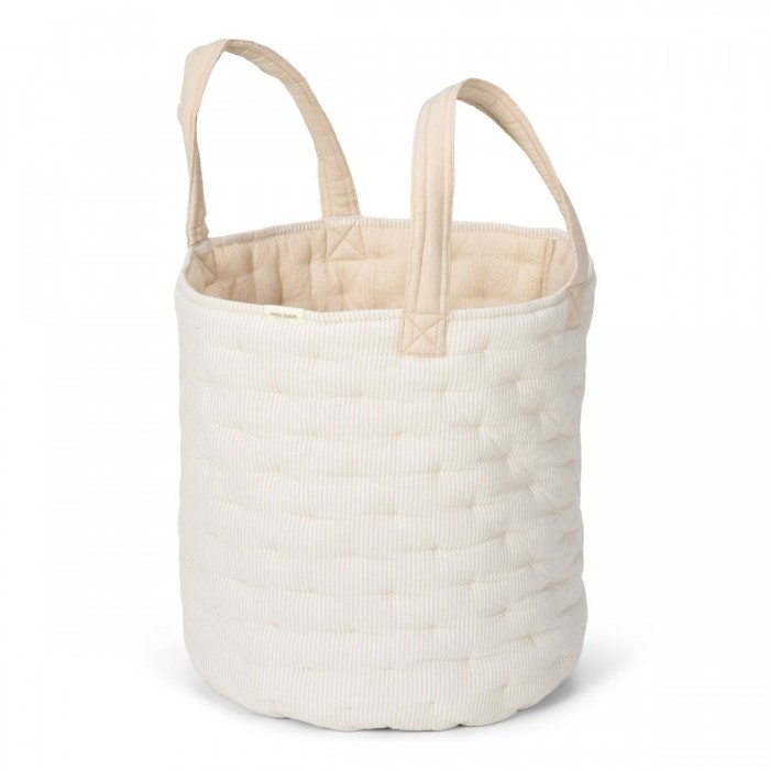 Cos de depozitare din bumbac organic pentru camera copilului - 35x45 cm - Pure Soft Beige Stripe - Little Dutch Cos de depozitare din bumbac organic pentru camera copilului - 35x45 cm - Pure Soft Beige Stripe - Little Dutch