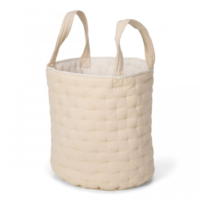 Cos de depozitare din bumbac organic pentru camera copilului - 35x45 cm - Pure Soft Beige Stripe - Little Dutch Cos de depozitare din bumbac organic pentru camera copilului - 35x45 cm - Pure Soft Beige Stripe - Little Dutch