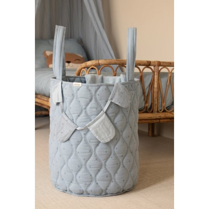 Cos de depozitare din bumbac organic pentru camera copilului - 35x45 cm - Pure Denim Blue - Little Dutch Cos de depozitare din bumbac organic pentru camera copilului - 35x45 cm - Pure Denim Blue - Little Dutch