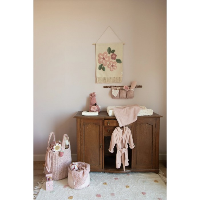 Cos de depozitare din bumbac organic pentru camera copilului - 35x45 cm - Fairy Floral - Little Dutch