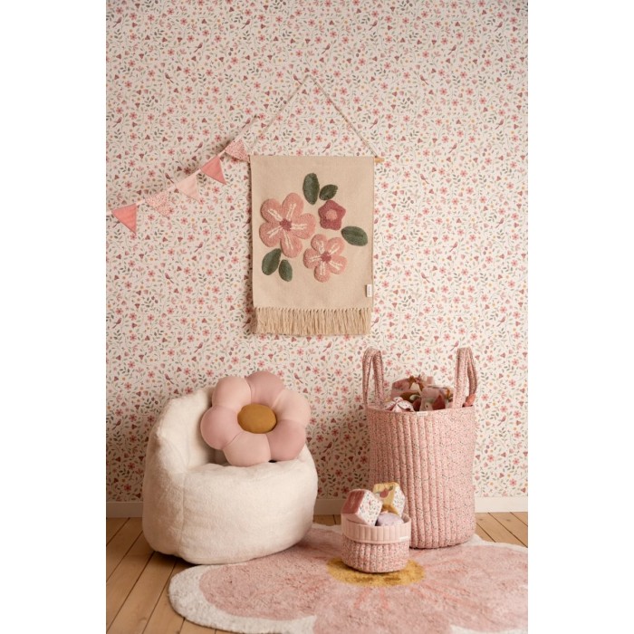 Cos de depozitare din bumbac organic pentru camera copilului - 35x45 cm - Fairy Floral - Little Dutch
