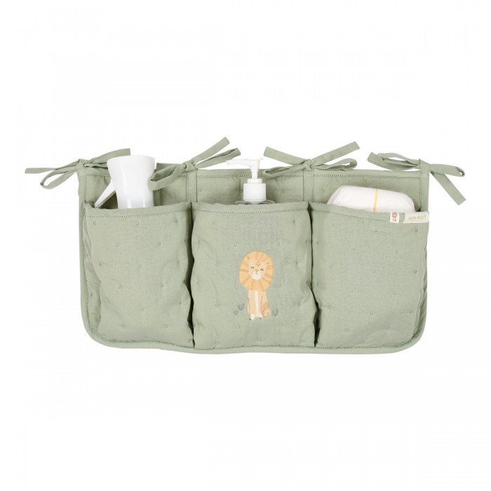 Organizator din bumbac organic pentru patut - Safari Leo - Little Dutch