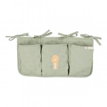 Organizator din bumbac organic pentru patut - Safari Leo - Little Dutch