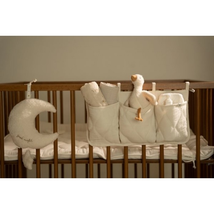 Organizator din bumbac organic pentru patut - Pure White - Little Dutch Organizator din bumbac organic pentru patut - Pure White - Little Dutch