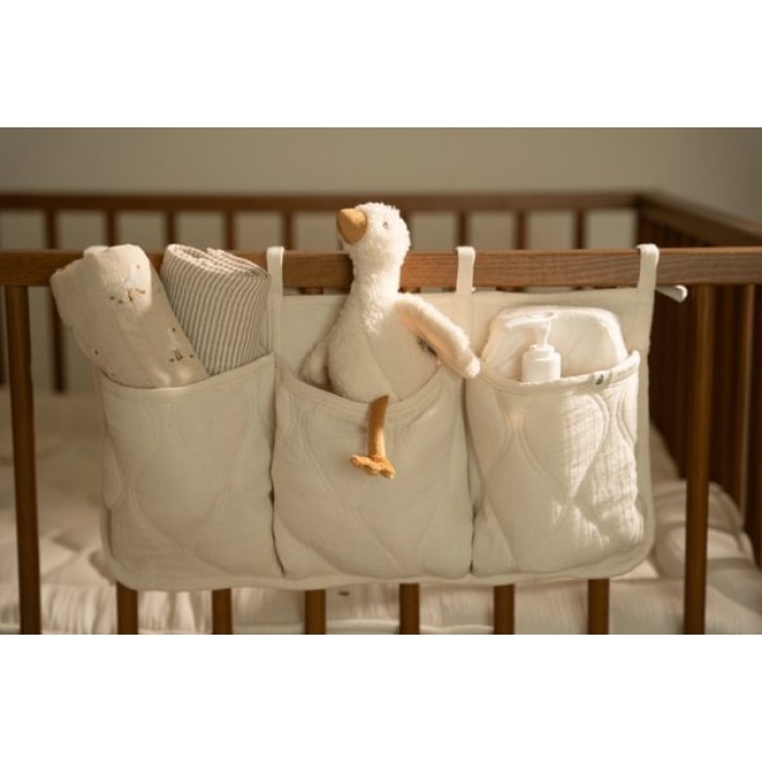 Organizator din bumbac organic pentru patut - Pure White - Little Dutch Organizator din bumbac organic pentru patut - Pure White - Little Dutch
