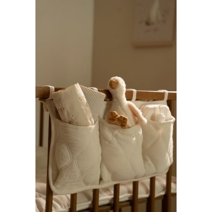 Organizator din bumbac organic pentru patut - Pure White - Little Dutch Organizator din bumbac organic pentru patut - Pure White - Little Dutch