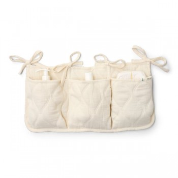 Organizator din bumbac organic pentru patut - Pure White - Little Dutch