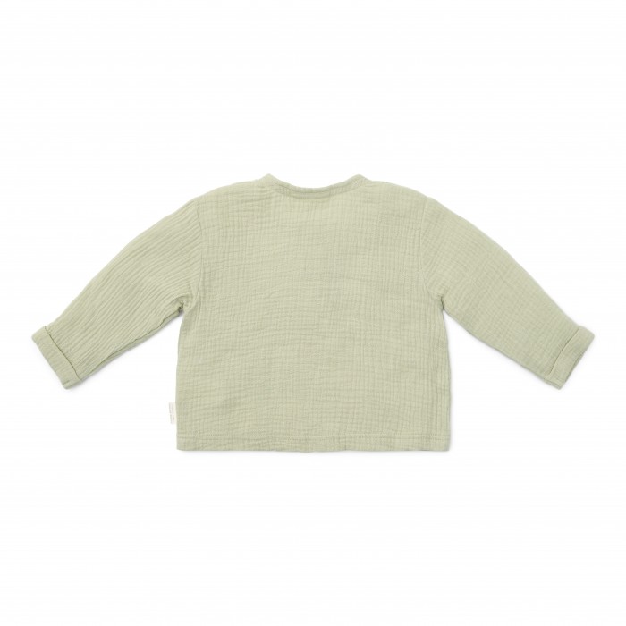 Bluza cu maneca lunga din muselina de bumbac organic - Tractor - Grass Green - Little Dutch